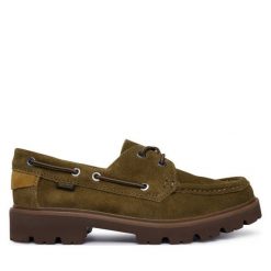 Półbuty Clarks. Zielone półbuty na co dzień męskie Clarks, bez zapięcia. Za 479.99 zł.