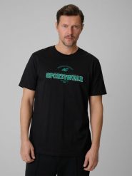 4F T-shirt regular z nadrukiem męski - czarny 3XL. Czarne t-shirty męskie 4f, m, bez wzorów, z bawełny, bez kołnierzyka. Za 69.99 zł.