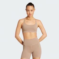 Biustonosz adidas All Me Light Support. Brązowe biustonosze Adidas, bez wzorów. Za 199.00 zł.