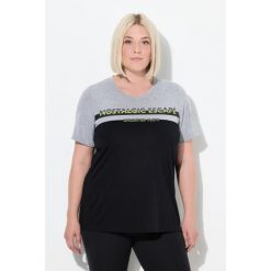 Damskie Koszulka funkcyjna antybakteryjna okrągły dekolt rękaw 1/2. Czarne koszulki sportowe damskie Ulla Popken, plus size, bez wzorów, z materiału, bez kołnierzyka, bez ramiączek. Za 199.99 zł.