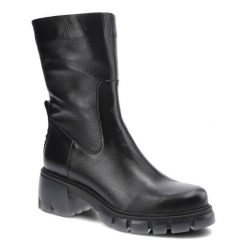 Czarne Botki Carinii Damskie Modne Obuwie Jesienne. Czarne kozaki damskie Carinii, z gumy, przed kolano, bez obcasa. Za 369.00 zł.