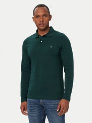 Guess Polo M6YP36 K4395 Zielony Extra Slim Fit. Zielone koszulki polo męskie Guess, m, z aplikacjami, z bawełny, bez ramiączek. Za 294.99 zł.