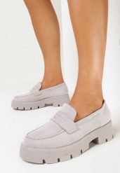 Szare Mokasyny na Grubej Podeszwie Samil. Szare mokasyny damskie Born2be, klasyczne. Za 79.99 zł.