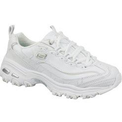 Buty sportowe damskie Skechers DLites Fresh Start. Białe obuwie sportowe damskie Skechers, bez wzorów, z materiału. Za 299.99 zł.