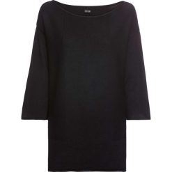 Sweter dzianinowy bonprix czarny. Czarne swetry damskie bonprix, bez wzorów, z dzianiny, bez kołnierzyka, bez ramiączek, bez kaptura. Za 37.99 zł.
