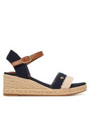 Tommy Hilfiger Espadryle Mid Espad Wedge Crochet FW0FW09516 Granatowy. Niebieskie sandały damskie Tommy Hilfiger, bez wzorów, z materiału, bez obcasa, bez zapięcia. Za 409.99 zł.