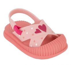 Sandałki dziecięce sportowe na co dzień Ipanema Cute Baby. Czerwone sandały dziewczęce Ipanema, z materiału, bez zapięcia. Za 110.99 zł.