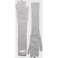 Trussardi Jeans - Rękawiczki. Czerwone rękawiczki damskie TRUSSARDI JEANS, z dzianiny. Za 149.90 zł.