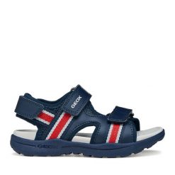 Sandały Geox. Niebieskie sandały chłopięce Geox, bez zapięcia. Za 199.99 zł.