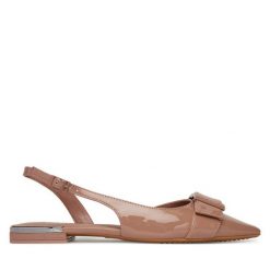 Baleriny DKNY. Czerwone baleriny damskie DKNY, bez wzorów, bez obcasa. Za 299.99 zł.