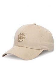 BOSS Czapka z daszkiem 50533299 Beżowy. Brązowe rękawiczki męskie Boss, bez wzorów, z bawełny. Za 259.99 zł.