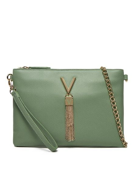 Valentino Torebka Divina VBS1R419G Zielony. Zielone torebki do ręki damskie Valentino, bez wzorów, ze skóry, wizytowe, bez dodatków. Za 209.99 zł.