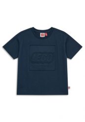 Koszulka Dziecięca LEGO Taj217 Granatowa. Niebieskie t-shirty dla chłopców LEGO, z aplikacjami, z bawełny, bez ramiączek. Za 89.99 zł.