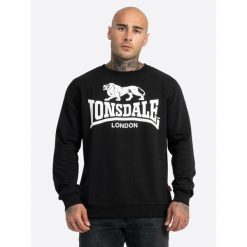 Bluza z okrągłym dekoltem Lonsdale Go Sport. Czarne bluzy męskie Lonsdale, m, bez wzorów, bez kaptura. Za 235.00 zł.