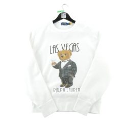 Second life - Bluza męska Polo Bear Las Vegas - Stan bardzo dobry. Białe bluzy męskie Ralph Lauren, m, bez wzorów, z dresówki, bez kaptura. Za 377.76 zł.
