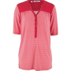 Shirt z krótkim rękawem bonprix czerwony chili wzorzysty. Bluzki damskie bonprix. Za 59.99 zł.
