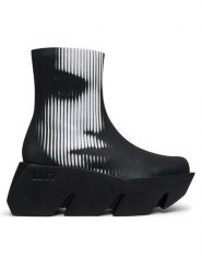 United Nude Botki Bull Canvas LO 11023510202 Czarny. Czarne botki damskie United Nude, z materiału, bez obcasa, na koturnie, bez zapięcia. Za 1,189.00 zł.