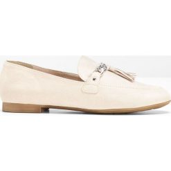 Buty wsuwane Marco Tozzi bonprix naturalny. Baleriny damskie bonprix. Za 79.99 zł.