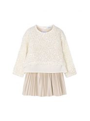 Mayoral Sukienka codzienna 4925 Beżowy Regular Fit. Brązowe sukienki dla dziewczynek Mayoral, bez wzorów, z syntetyku, bez ramiączek. Za 219.99 zł.