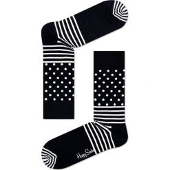 Happy Socks - Skarpety Stripes & Dots. Czarne skarpety męskie Happy Socks, z bawełny. W wyprzedaży za 27.90 zł.