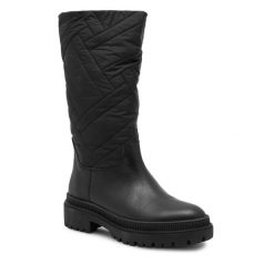 Kozaki Lasocki. Czarne kozaki damskie Lasocki, bez obcasa, na płaskiej podeszwie. Za 299.99 zł.