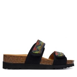 Klapki Scholl. Czarne klapki damskie Scholl, bez wzorów, bez obcasa. Za 319.99 zł.