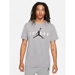 Koszulka męska nike air jordan wordmark tee carbon heather. Szare buty sportowe męskie Jordan, m, bez wzorów, bez kołnierzyka, bez ramiączek, na fitness i siłownię. Za 159.00 zł.
