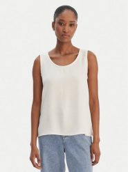 Marella Bluzka Nembi 2615161011 Écru Regular Fit. Bluzki damskie Marella, bez wzorów, z acetatu, bez kołnierzyka, bez ramiączek. Za 479.99 zł.