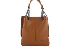 Modna torebka skórzana damska - Brązowa jasna. Brązowe torebki do ręki damskie Barberinis, bez wzorów, ze skóry, biznesowe, duże, zamszowe, bez dodatków. Za 348.99 zł.