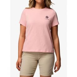 Koszulka damska Columbia Rolling Bend Graphic. Czerwone t-shirty damskie Columbia, bez wzorów, sportowe, bez kołnierzyka. Za 91.29 zł.