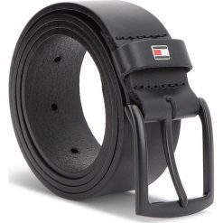 Pasek Męski TOMMY HILFIGER - New Denton Belt 3.5 AM0AM04059 002. Czarne paski damskie Tommy Hilfiger, w paski, ze skóry. Za 179.00 zł.