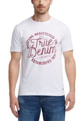 MUSTANG T SHIRT WORDING TEE GENERAL WHITE 1006388 2045. Białe t-shirty męskie Mustang, xxl, bez wzorów, klasyczne, bez kołnierzyka. Za 69.99 zł.