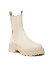 Badura Sztyblety 222FW67 Beżowy. Brązowe botki damskie Badura, ze skóry, bez obcasa, na płaskiej podeszwie, bez zapięcia. Za 429.99 zł.