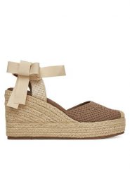 DeeZee Espadryle WS2509-001 Beżowy. Brązowe sandały damskie DeeZee, bez wzorów, z materiału, bez obcasa, bez zapięcia. Za 119.99 zł.