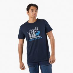 Koszulka do biegania męska Swedemount Forest Tee. Niebieskie koszulki sportowe męskie SWEDEMOUNT, m, bez wzorów, bez kołnierzyka, bez ramiączek, do biegania. Za 79.99 zł.