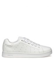 Geox Sneakersy J Eclyper J55LSB 000BC C1000 S Biały. Białe buty sportowe chłopięce Geox, bez wzorów, ze skóry, bez zapięcia. Za 129.99 zł.