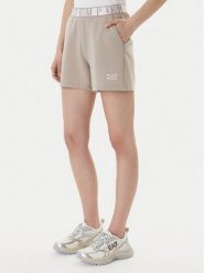 EA7 Emporio Armani Szorty sportowe 7W001153 AF12501 U6225 Beżowy Regular Fit. Brązowe szorty sportowe damskie EA7 Emporio Armani, xs, bez wzorów, z syntetyku, sportowe. Za 359.99 zł.