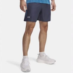 Spodenki Męskie Under Armour Launch 7'' Shorts. Niebieskie krótkie spodenki sportowe męskie Under Armour, m, bez wzorów, do biegania. Za 149.99 zł.