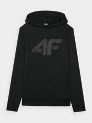 4F Bluza dresowa nierozpinana z kapturem męska - czarna 3XL. Czarne bluzy męskie 4f, m, bez wzorów, z bawełny, z kapturem. W wyprzedaży za 89.99 zł.