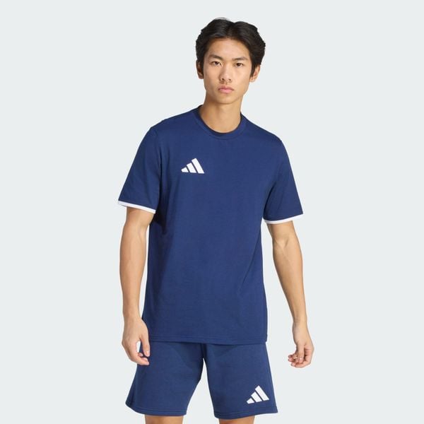 Koszulka Entrada26. Białe koszulki sportowe męskie Adidas, uniwersalny, bez wzorów, z bawełny, bez kołnierzyka, bez ramiączek, na fitness i siłownię. Za 79.00 zł.
