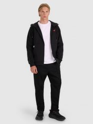 4F Spodnie casual z przeszytym kantem męskie - czarne S. Czarne eleganckie spodnie męskie 4f, l, bez wzorów, z bawełny. Za 159.99 zł.