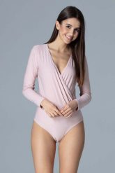 Różowe Eleganckie Body z Kopertowym Dekoltem. Czerwone bluzki damskie Figl, l, bez wzorów, z elastanu, eleganckie, bez kołnierzyka, bez ramiączek. Za 189.00 zł.
