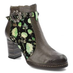 Zielone Botki Laura Vita Eleganckie Buty Na Obcasie. Zielone kozaki damskie Laura Vita, z materiału, bez obcasa, na obcasie. Za 549.00 zł.