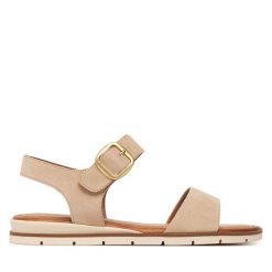 Sandały Tamaris. Brązowe sandały damskie Tamaris, bez wzorów, bez obcasa, na płaskiej podeszwie, bez zapięcia. Za 299.99 zł.