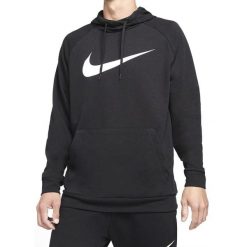 Bluzy sportowa męska Nike Drifit. Czarne bluzy męskie Nike, l, bez wzorów, z kapturem. Za 377.00 zł.