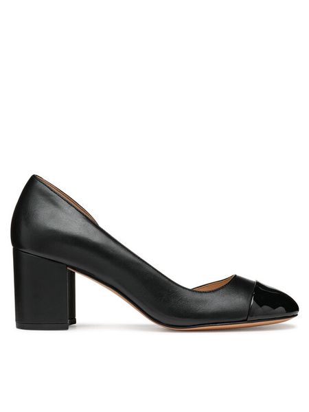 Geox Czółenka D Virnilisa 65 D55YYB 0TUHH C9999 Czarny. Czarne czółenka damskie Geox, bez wzorów, ze skóry, bez obcasa, bez zapięcia. Za 279.99 zł.