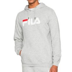 Bluza z kapturem Fila Barumini. Szare bluzy męskie Fila, s, bez wzorów, z bawełny, z kapturem. Za 269.85 zł.