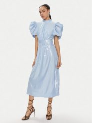 ROTATE Sukienka koktajlowa Dawnana 1122932322 Błękitny Regular Fit. Niebieskie sukienki damskie ROTATE, bez wzorów, z syntetyku, wizytowe, bez kołnierzyka, bez ramiączek. Za 1,389.00 zł.