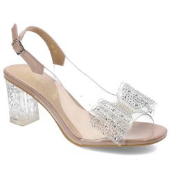 Różowe Sandały S.Barski Eleganckie Buty Na Słupku. Czerwone klapki damskie S.BARSKI, z aplikacjami, bez obcasa, na obcasie, bez zapięcia. Za 139.00 zł.