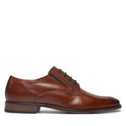 Półbuty Bugatti. Brązowe eleganckie półbuty Bugatti, wizytowe, bez zapięcia. Za 219.99 zł.